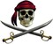 Pirate Skull & Swords Halloween - Edible Cake/Cupcake Party Topper!!! (1/4 Sheet)